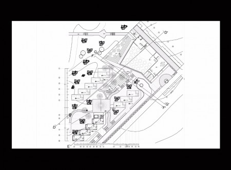 Planta arquitectónica pabellones "C", "D" y salón de usos múltiples, Nuevo Encuentro-Casa de retiro - San Miguel de Allende